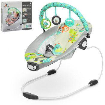 Детский шезлонг-люлька с вибро 6313 дуга с подсветкой